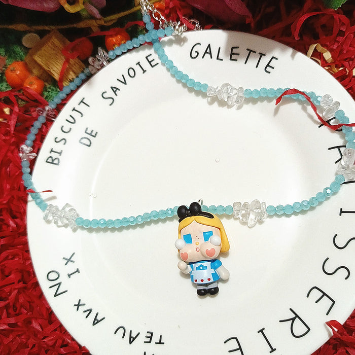 Wholesale Crystal Acrylic Beads Cute  Crying Baby Bubble Cute Short Necklace