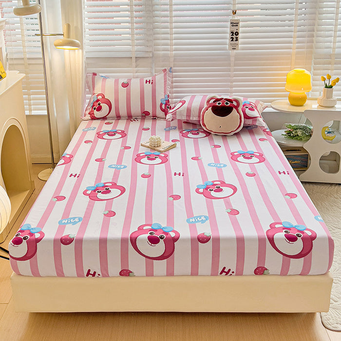 Wholesale A-level Cloud Washed Cotton Cute Cartoon Girl Heart Dormitory Bed Sheets JDC-SEE-AiErMei008