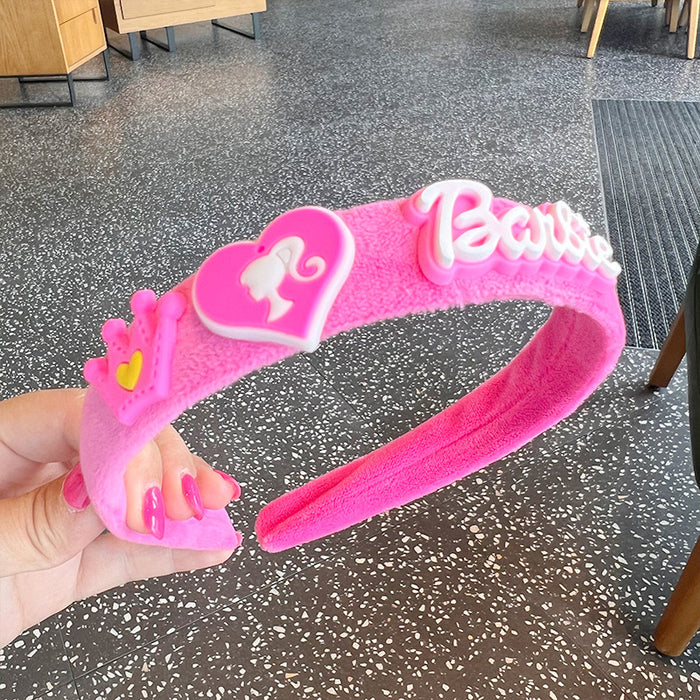 Wholesale Cute plush headband with letter elements for girls