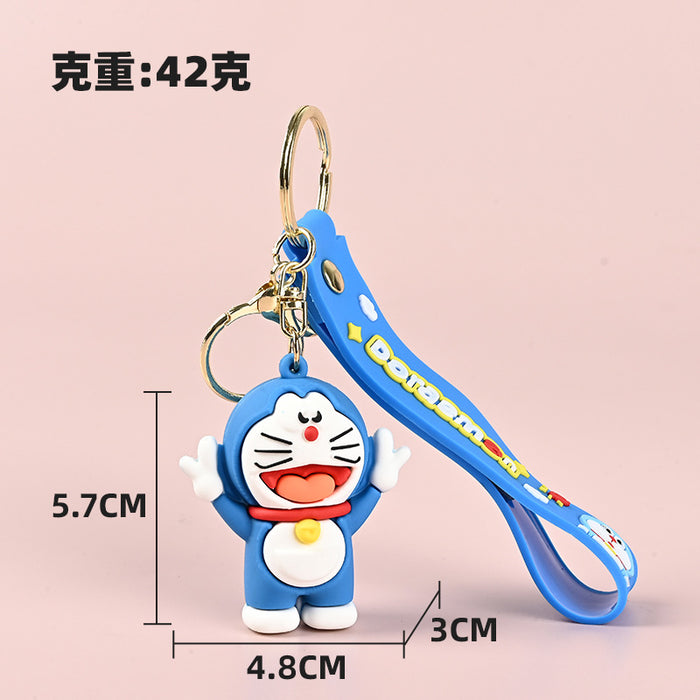 Wholesale Silicone 3D Cartoon Keychain Cute Cat Pendant Decorative Accessory MOQ≥10