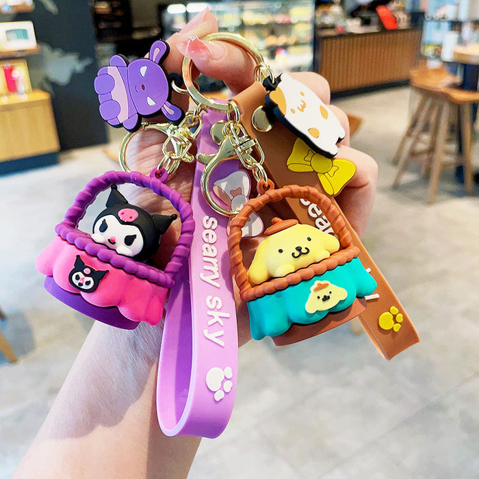 Wholesale Cute Flower Basket Doll Keychain JDC-KC-LeZ007