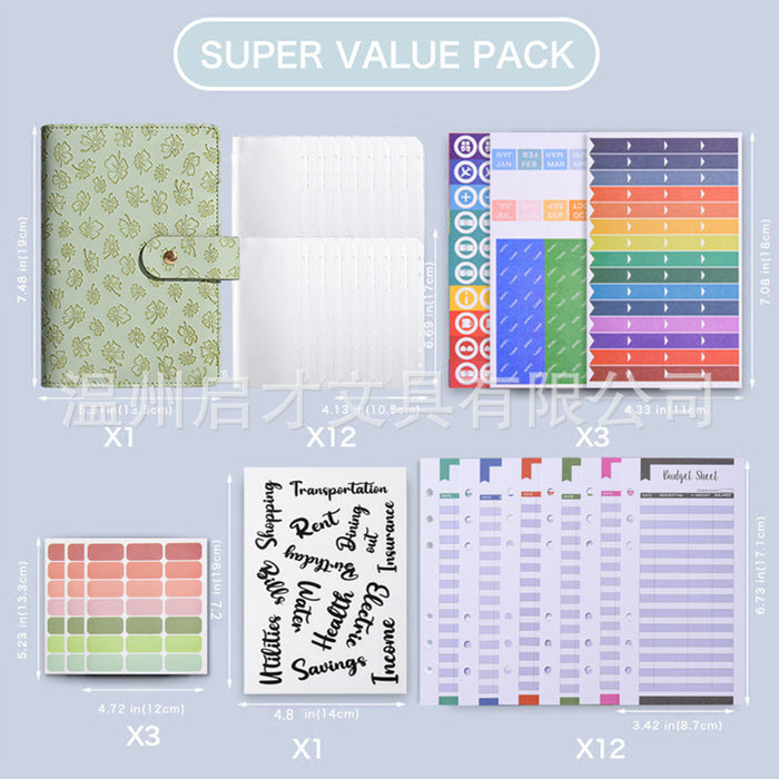 Wholesale Binder Customized Hand Ledger Leather Pu Loose-Leaf Cash Budget Ledger