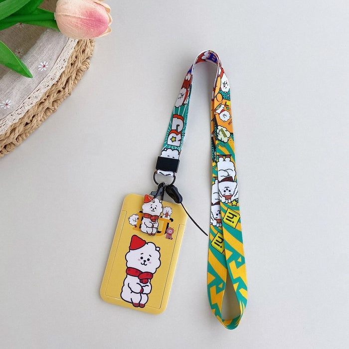 Wholesale Acrylic Cartoon Long Rope Card Holder Keychain JDC-KC-ZhangX007