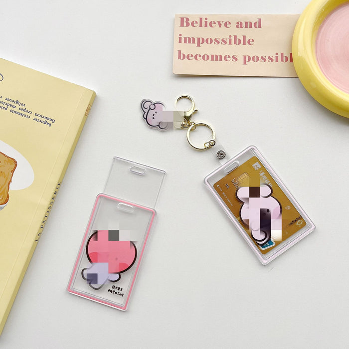 Wholesale Acrylic Cartoon Transparent Card Holder Keychain JDC-KC-ZhangX005