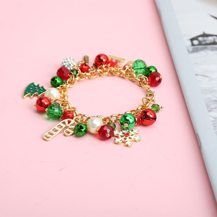 Wholesale Christmas Crystal Beads Alloy Gift Bracelet