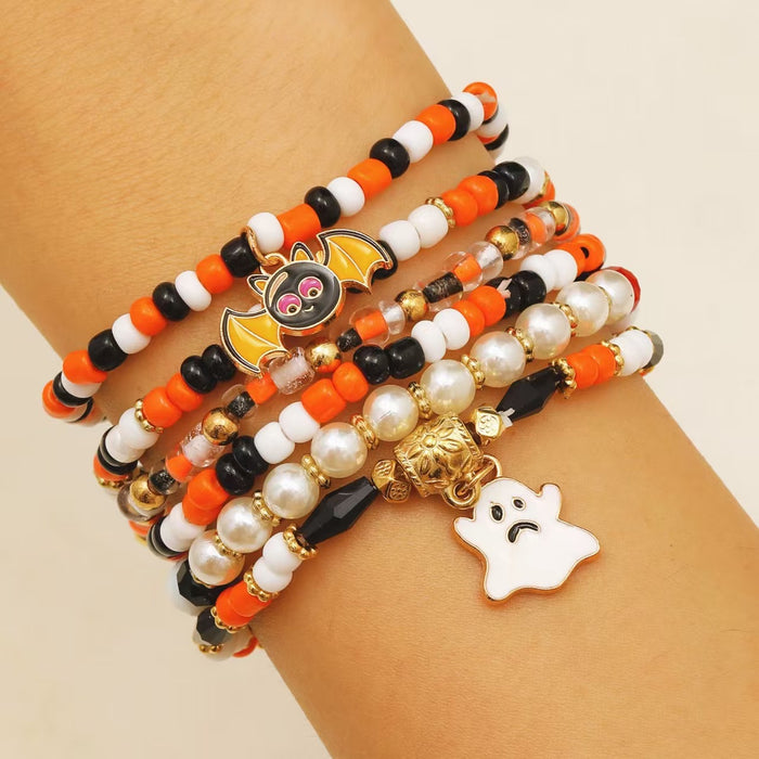 Wholesale  Bracelet Set Funny Pumpkin Bracelet Ghost Festival Polymer Clay Skull Bracelet Jewelry
