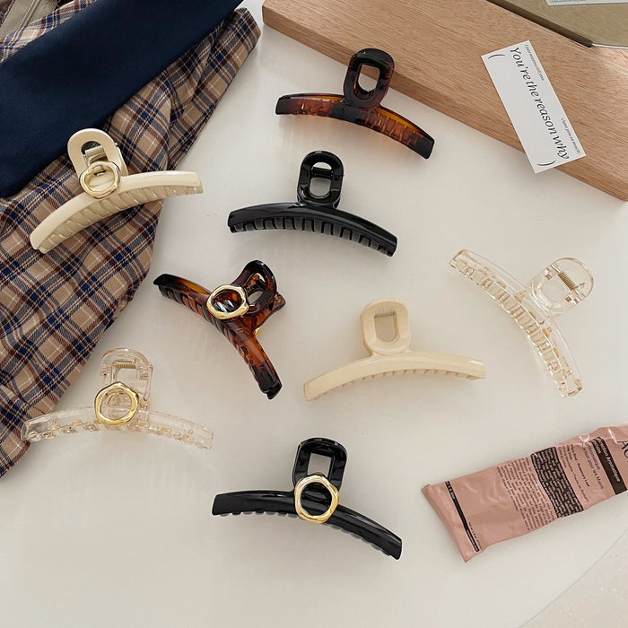 Wholesale Cross ribbon back head clip fresh temperament shark clip geometric circle updo hair clip