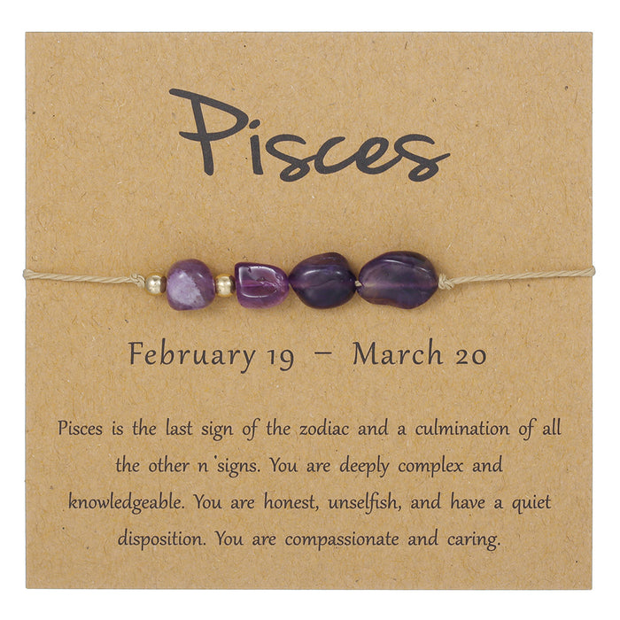 Wholesale Natural Stone 12 Zodiac Handmade Beaded Bracelet Friendship Jewelry Gift For Everyday Wear