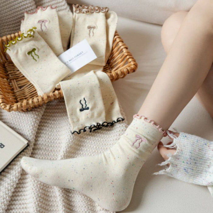 Wholesale Bow Socks Bow Stacking Socks Fashion Idea Yarn