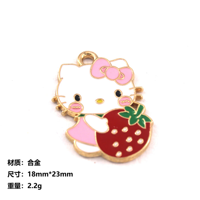 Wholesale 10pcs jewelry alloy cartoon  cat collection Princess earrings pendant necklace bracelet accessories cute keychain