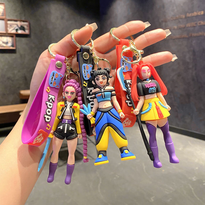 Wholesale  K-pop girl group pvc keychain Cute Keychain