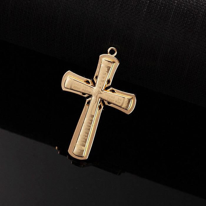 Wholesale Cross necklace, retro titanium steel chain, personalized accessories