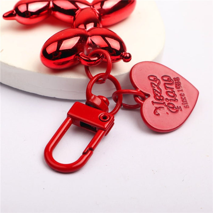 Wholesale Balloon Dog Keychain Alloy Love DIY Phone Case Chain airpods Protective Cover Earphone Case Hanging Decoration