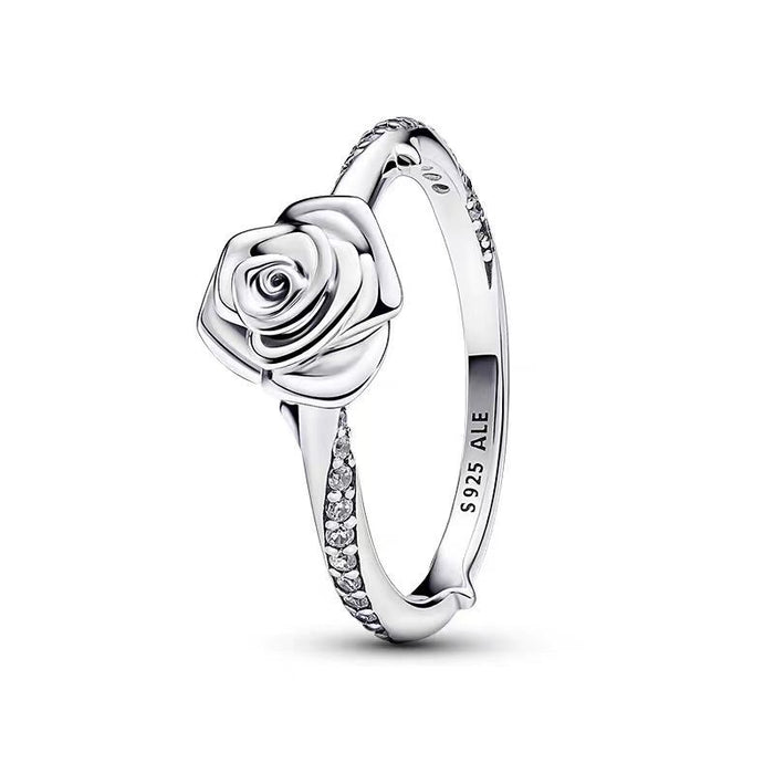 Wholesale Sterling Silver Rose Wave Heart Ring JDC-RS-JYY001