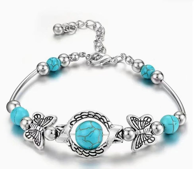 Wholesale Popular Jewelry Versatile Turquoise Handmade Bracelet Popular Bracelet Jewelry Butterfly Bracelet