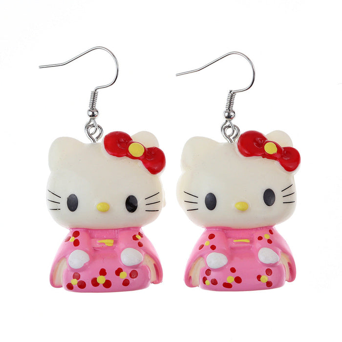 Wholesale Earrings Resin Fun Cute Cartoon Animal Kitten (S) JDC-ES-niqing021