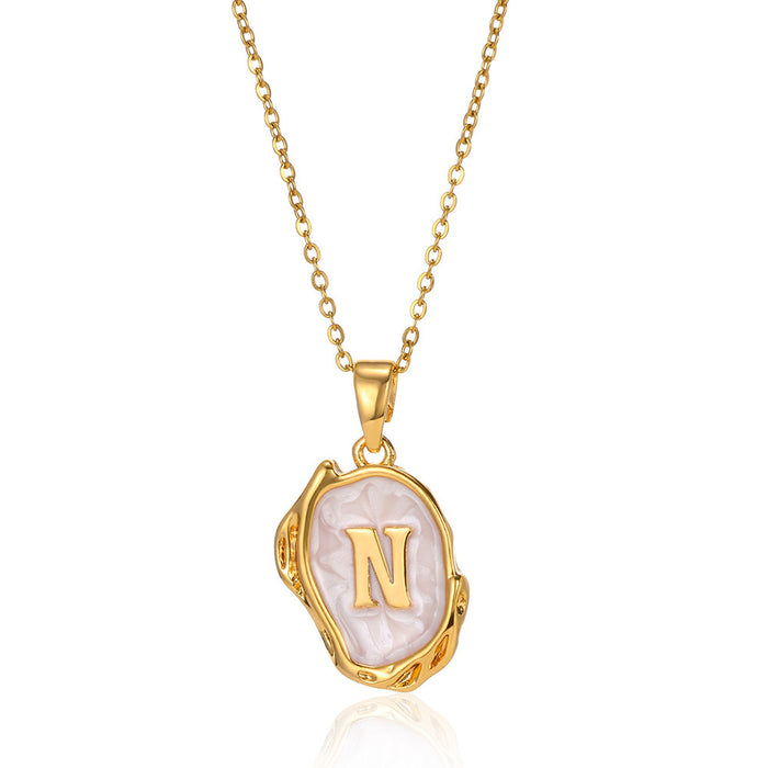 Wholesale Capital Initial Oil Drop Pendant Necklace Fashion Simple Three-dimensional
