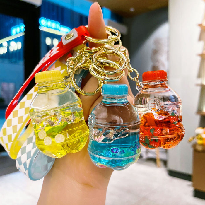 Wholesale Acrylic Oiled Floating Fruit Slice Keychain JDC-KC-ShuoT19