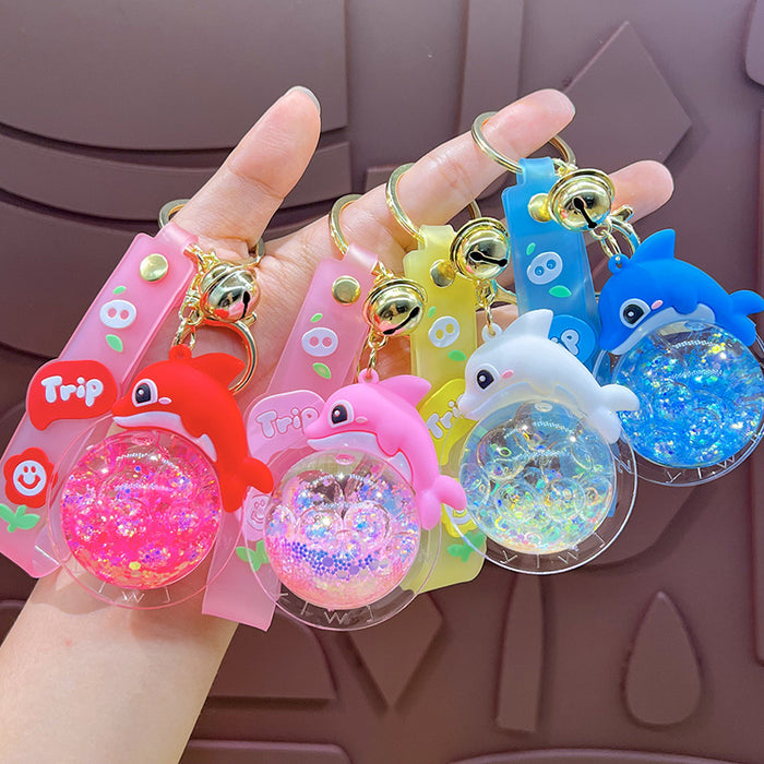 Wholesale Cute Bubble Bead Dolphin Keychain Cartoon Dolphin 3D Doll Car Bag