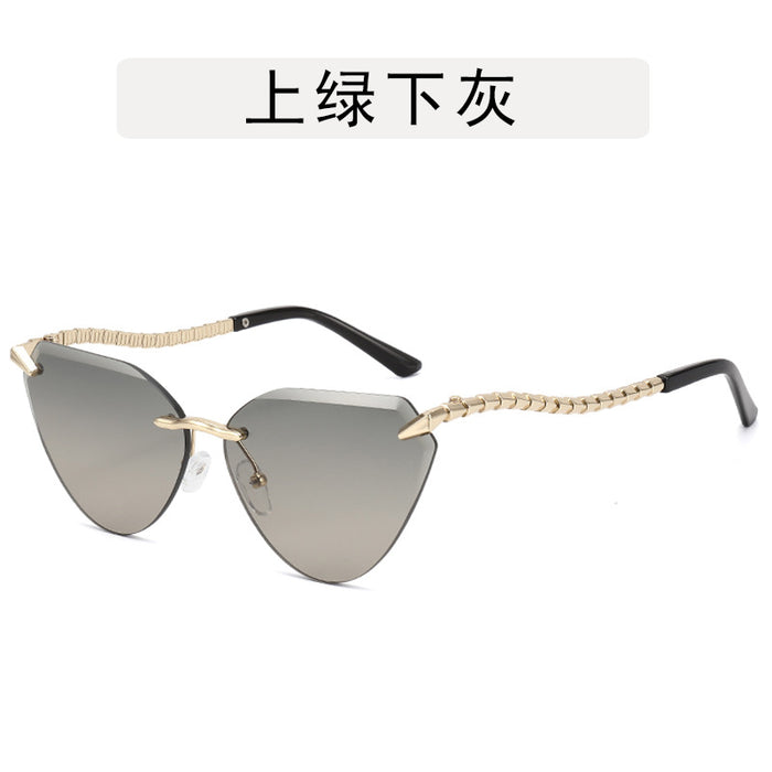 Wholesale Metal sunglasses, retro frameless cut sunglasses