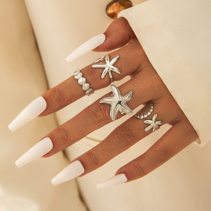 Wholesale Bohemian Personalized Starfish Ring Set for Women
