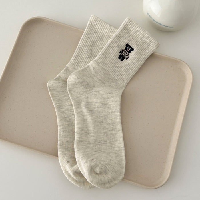 Wholesale Cute striped mid tube socks, casual pile socks