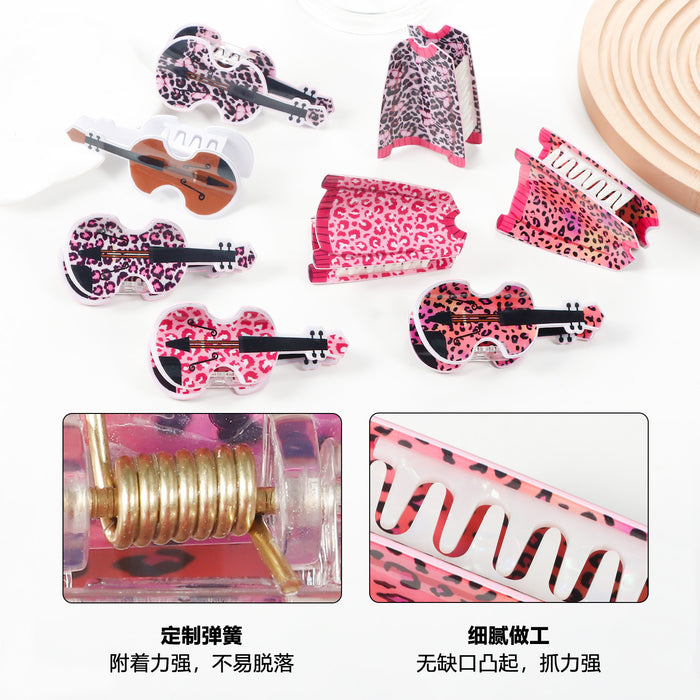 Wholesale Leopard Print Guitar Accessories Cartoon Hair Clips