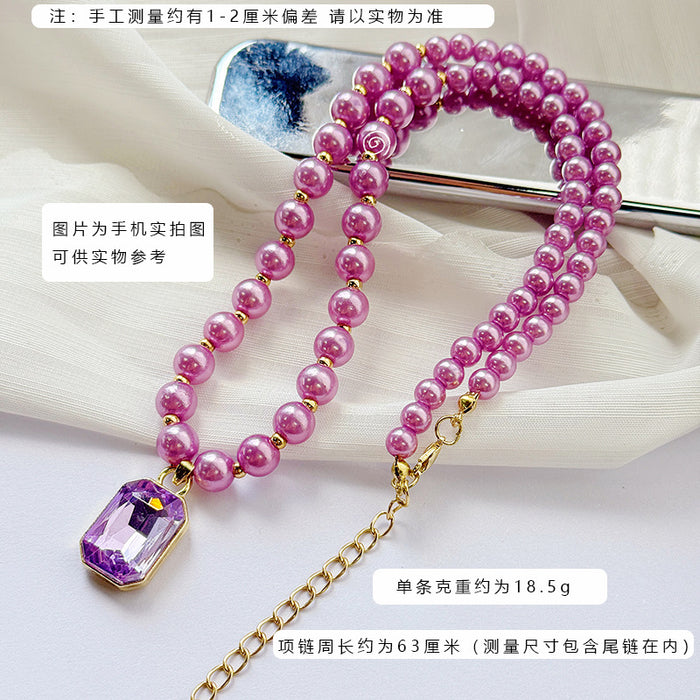 Wholesale Elegant Purple Pearl Fishtail Choker Necklace