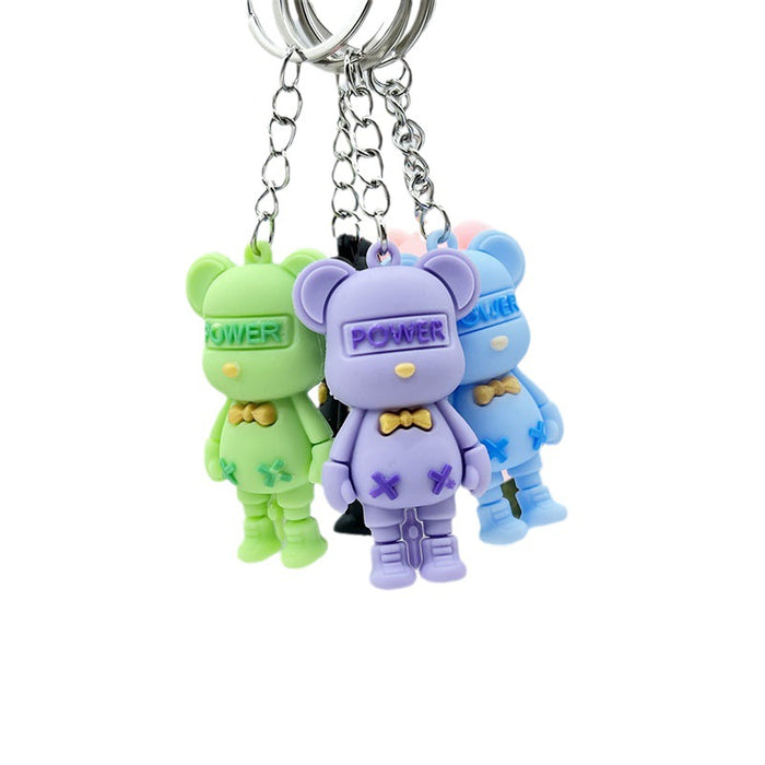 Wholesale Bear Key Chain Doll Pendant Collar Bear Key Chain Pendant Little Bear Key Chain Doll Pendant Cream Glue