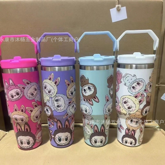 Wholesale Cartoon Stainless Steel Double-Drink Large-Capacity Insulated Cup for Car Use,  Single-Drink and Double-Drink Portable Cup,  Ice Cup