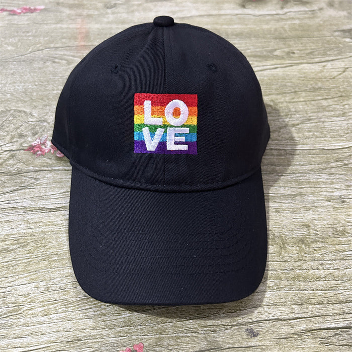 Wholesale Cotton LOVE Rainbow Embroidered Baseball Cap JDC-FH-ChenSheng003