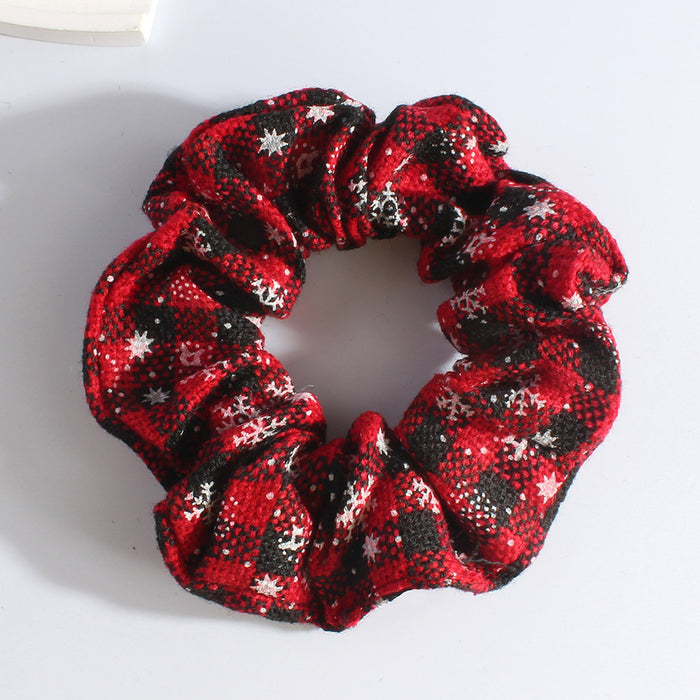 Wholesale Christmas Snowflake Hair Scrunchies JDC-HS-Heqin001