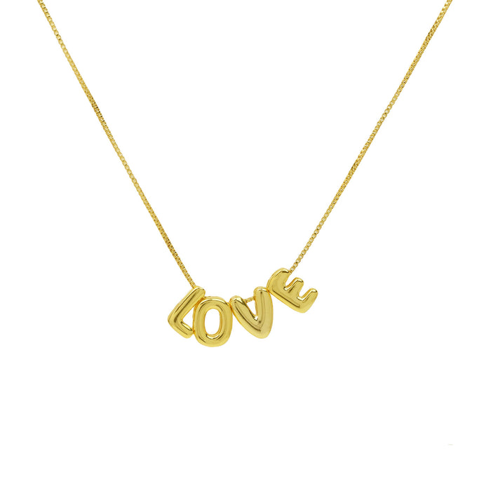 Wholesale LOVE/MAMA/MOM Brass Letter Necklace JDC-NE-BaiYi010