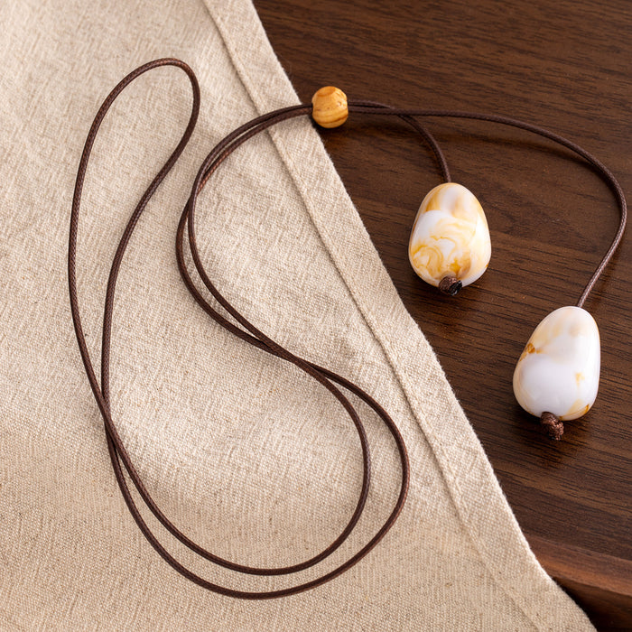 Wholesale Retro Bohemian Ethnic Style Leaf Long Cut Out Geometric Clavicle Chain Zen Style Versatile Personalized Sweater Chain