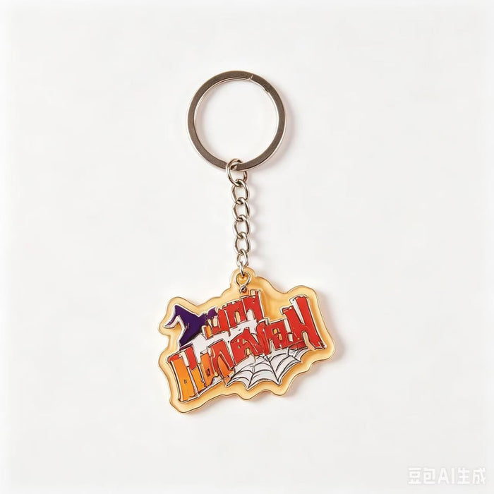 Wholesale Acrylic Keychain Skeleton Ghost Pumpkin Bat Cat Design MOQ≥2