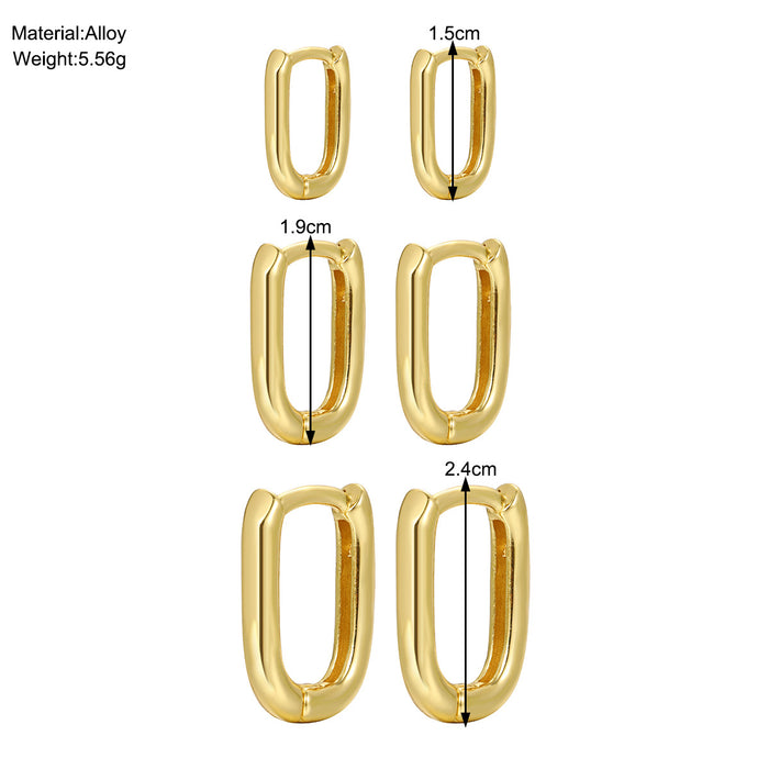 Wholesale Geometric square copper ear clip set