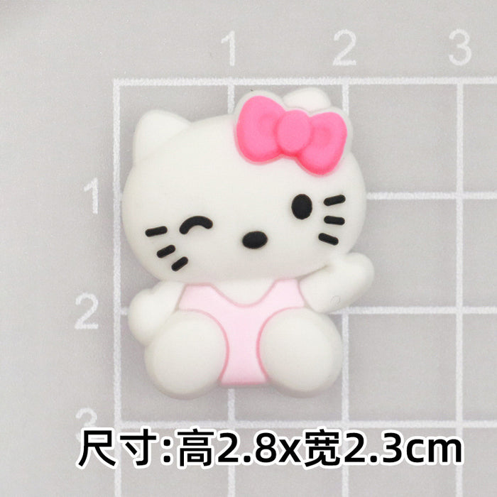 Wholesale 10pcs Cartoon Slippers Accessories Phone Case PIAD Set Hairpin Decorative PVC Soft Adhesive Patch