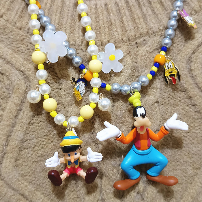 Wholesale Pearl Necklace  High-flying Dog Cute Resin Cartoon Short Necklace Women' s Children' s Jewelry