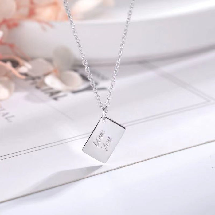 Wholesale envelope necklace titanium steel lettering love envelope pendant design necklace