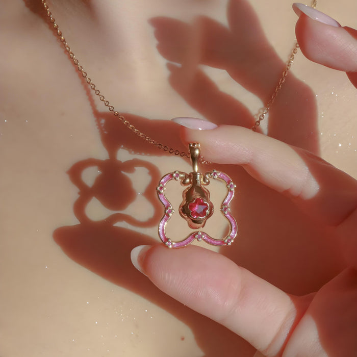 Wholesale Quicksand Bottle Zircon Necklace Pentagram Heart Fairy Tale Style