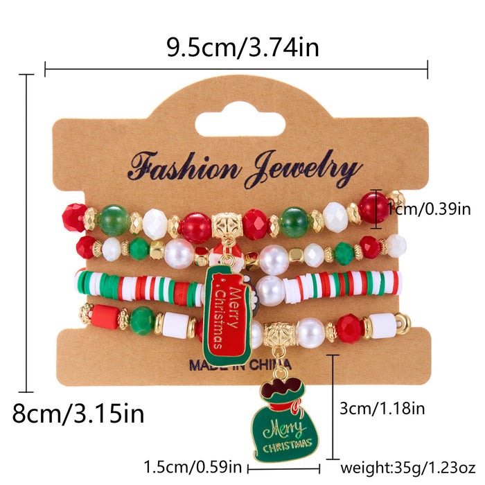 Wholesale Combination Bracelet Creative Colorful Acrylic Beaded Bracelet  suit