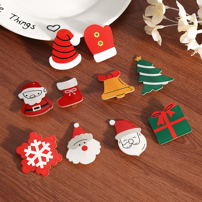 Wholesale Christmas Santa Reindeer Cartoon Duckbill Hair Clips Acetate Fashion Hair Accessory