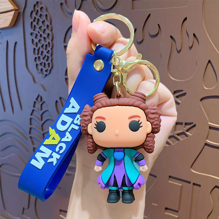 Wholesale 3pcs Cartoon Silicone Keychain Pendant Decorative Bag Charm