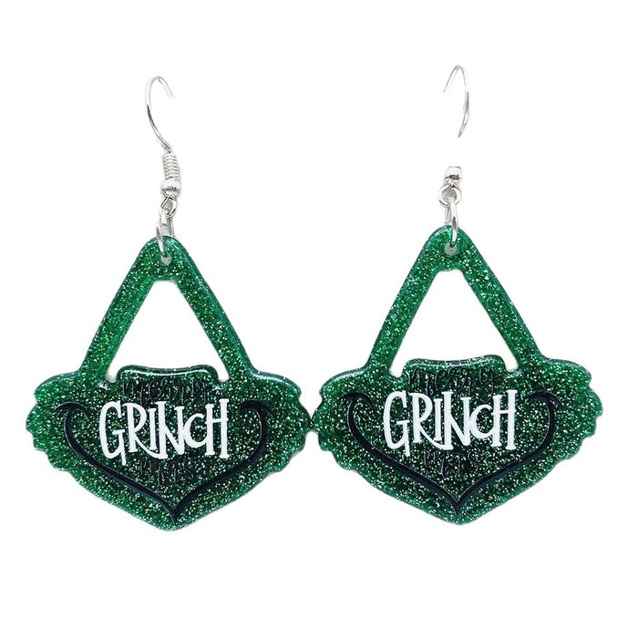 Wholesale Acrylic Christmas Earrings Red Santa Hat Tree Pendant Fashion Accessory MOQ≥2