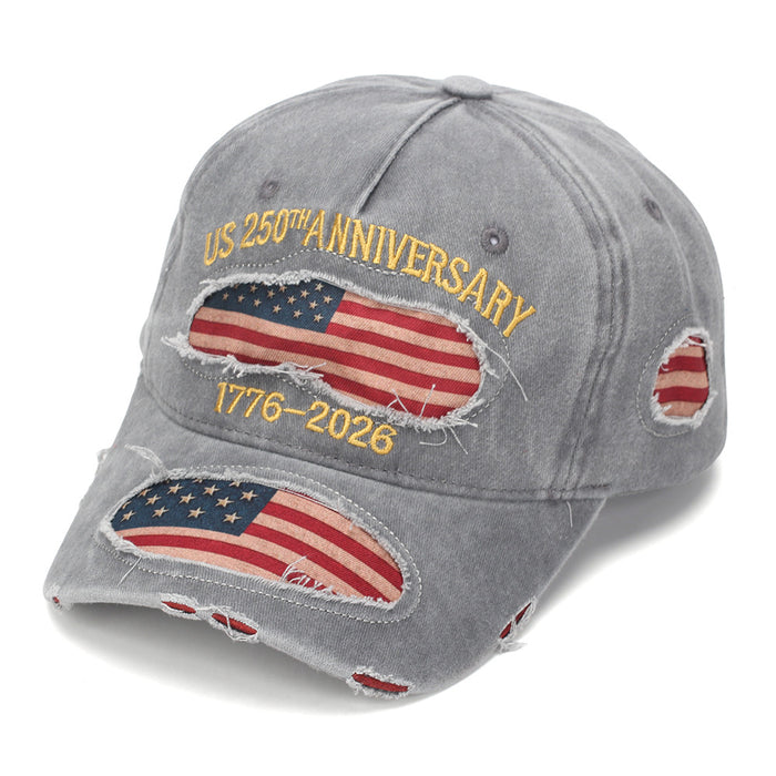 Wholesale Embroidered Distressed Baseball Cap Retro Washed Design