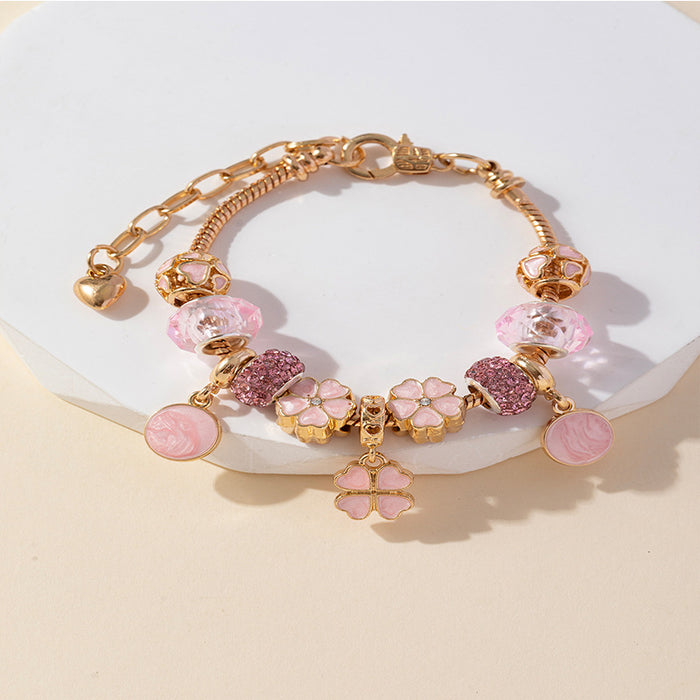 Wholesale Charms Bracelets DIY Beaded Love Pendant Heart Bracelet