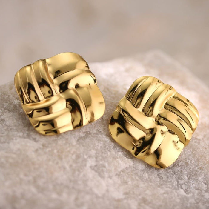 Wholesale Stainless Steel Geometric Oil-pressure Earrings
