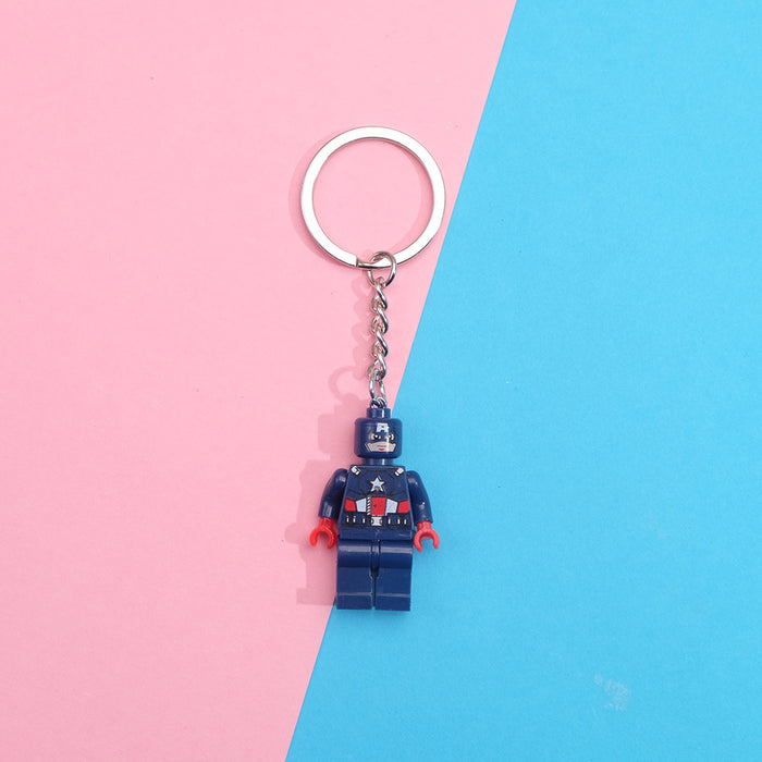 Wholesale of Cute Building Block Plastic Keychains JDC-KC-QMou022