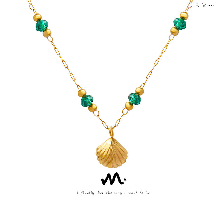Wholesale Versatile trendy pendant necklace made of stainless steel with gold plating