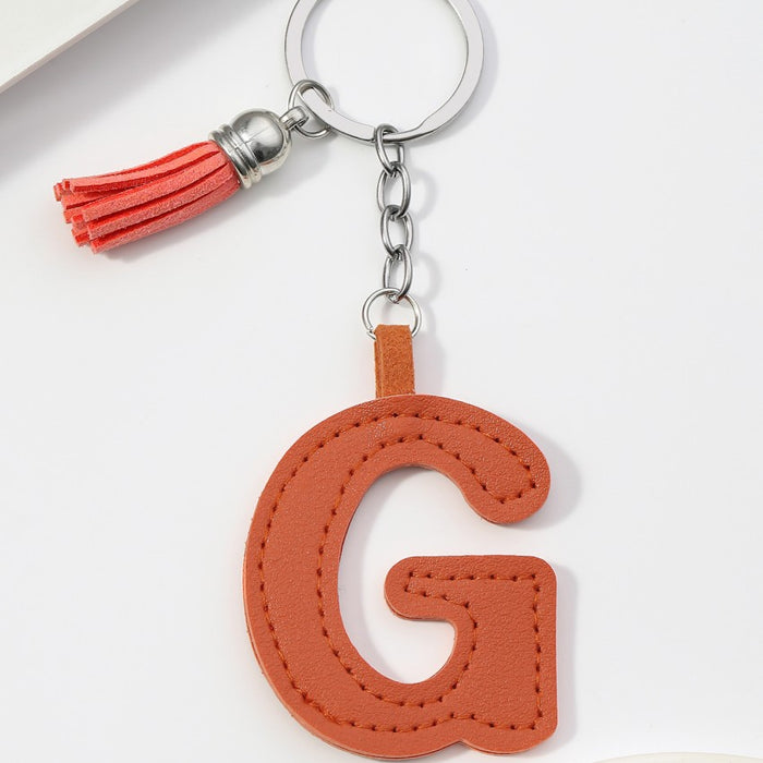 Wholesale PU Leather 26 English Letters Keychain JDC-KC-RongRui063